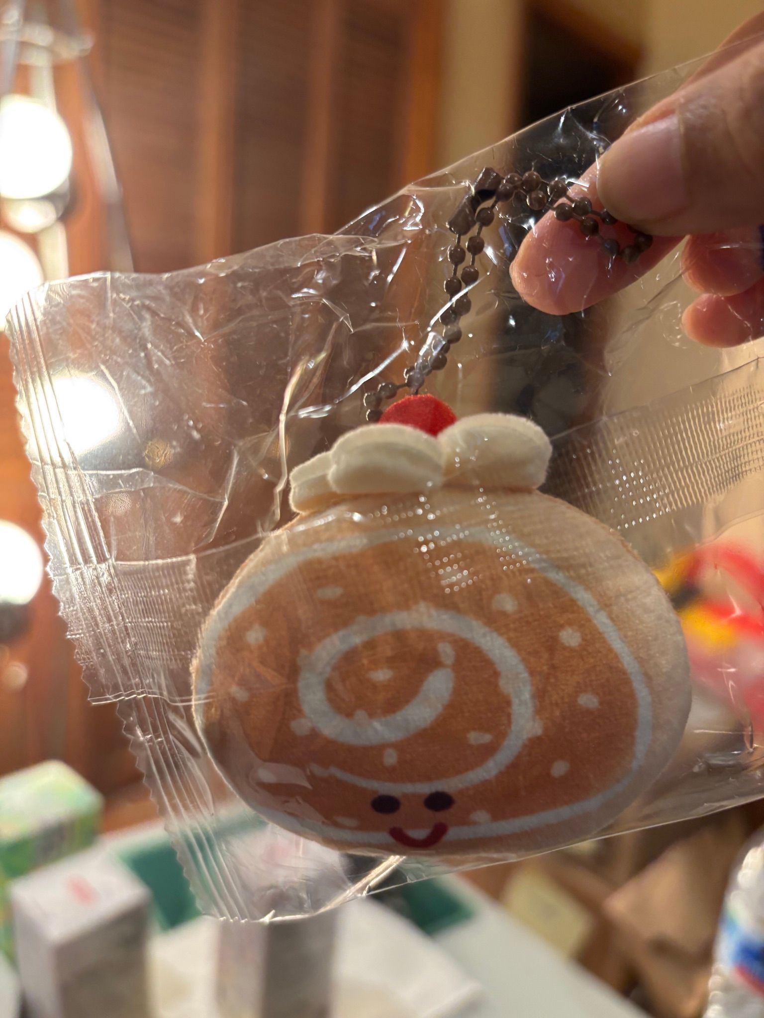 Porte-clés en pain à burger en peluche
